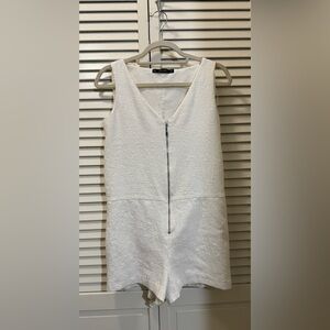 Zara Basic Collection Textured White Romper